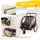Aosom 2 Seat Bike Trailer for Kids 2-in-1 Double Baby Jogging Stroller with Handbrake, Rubber Wheels, 5 Point Harness, Waterproof Cover, Storage Bag, Reflectors, Yellow