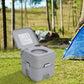 Outsunny Portable Toilet for Adults, Travel Toilet with 2 Detachable Tanks, Camping Toilet for Trips, 5.3 Gallon (20L), Grey
