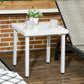 Outsunny Outdoor Side Table, Patio End Table with Umbrella Hole, Small Coffee Table with Steel Frame for Balcony, Black