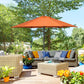 Outsunny 6.6FT Patio Umbrella, Outdoor Parasol with 6 Solid Ribs, Green