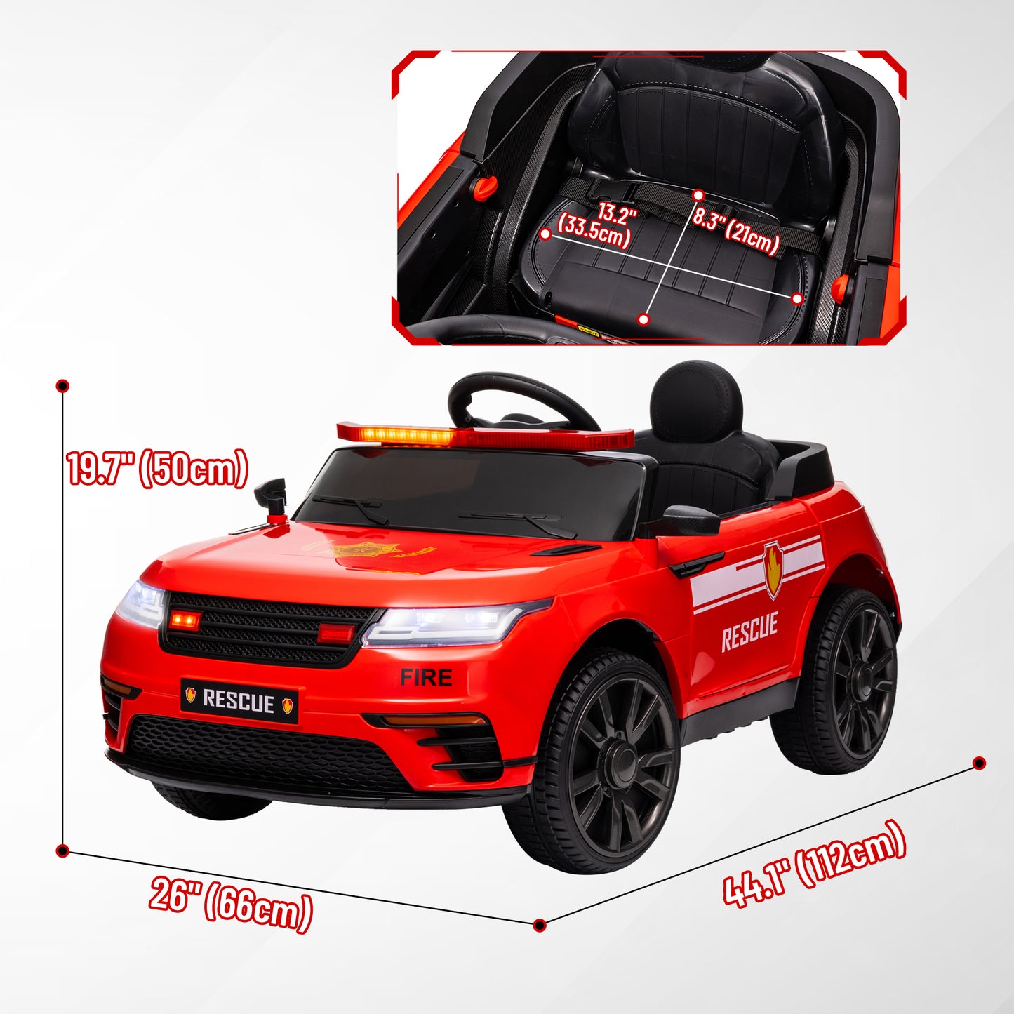 Qaba 12V Kids Electric Police Car w/ Remote Control, Spring Suspension, Transport Wheel, Siren, Music, Light, Horn, Black
