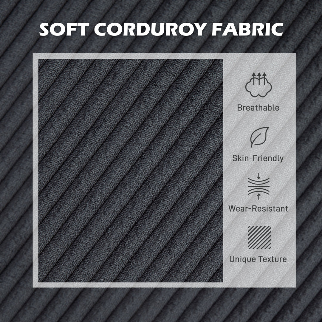 HOMCOM L Shaped Couch, L Shape Sofa with Chaise Lounge and Spring Cushion for Living Room, Bedroom, Grey