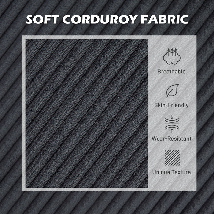 HOMCOM L Shaped Couch, L Shape Sofa with Chaise Lounge and Spring Cushion for Living Room, Bedroom, Grey