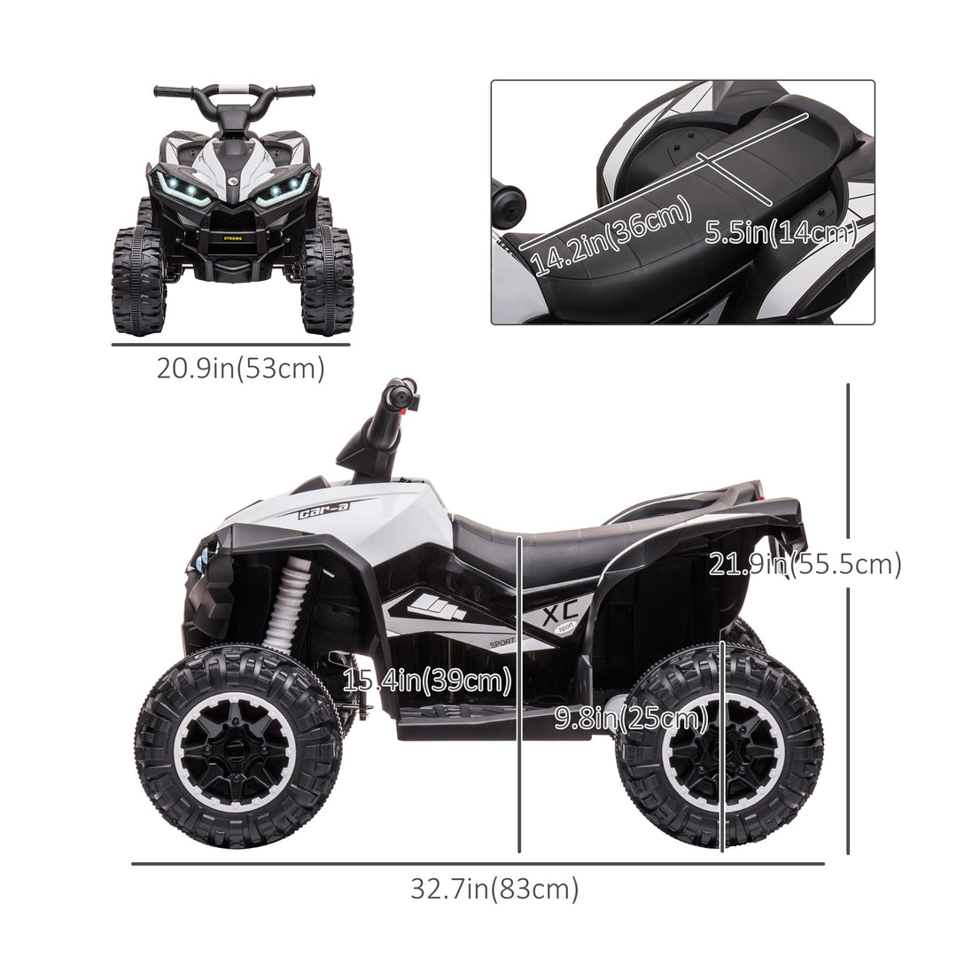 Aosom Kids 4 Wheeler Quad with Music, Headlights, High & Low Speed, Kids ATV for 3-5 Years Old Boys & Girl, Red