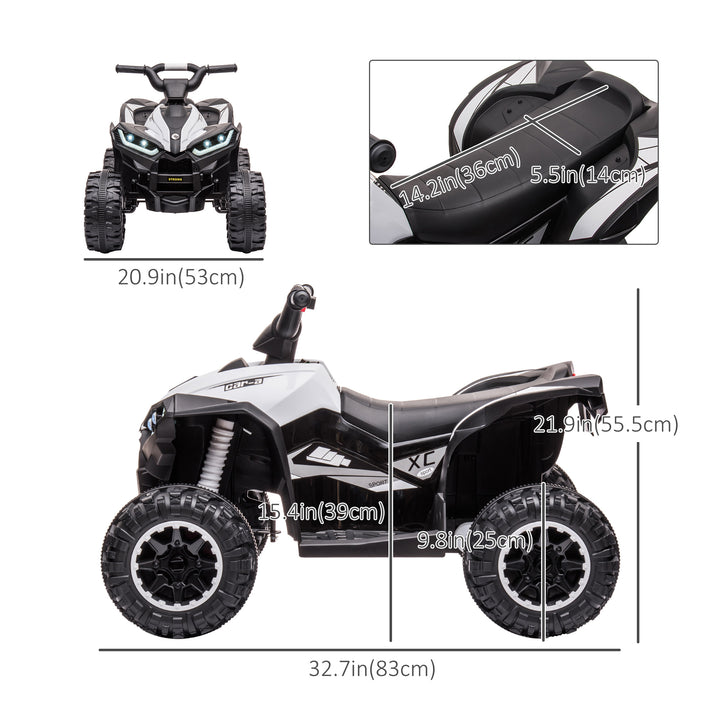 Aosom Kids 4 Wheeler Quad with Music, Headlights, High & Low Speed, Kids ATV for 3-5 Years Old Boys & Girl, Red