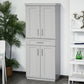 HOMCOM 72" Storage Cabinet, Freestanding Kitchen Pantry Cabinet with 4 Doors, Drawer and 3 Adjustable Shelves, White