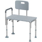 HOMCOM Bath Chair with Back, Adjustable Height Non-slip Shower Stool Bench Tool-Free Assembly Bathroom Aids, White