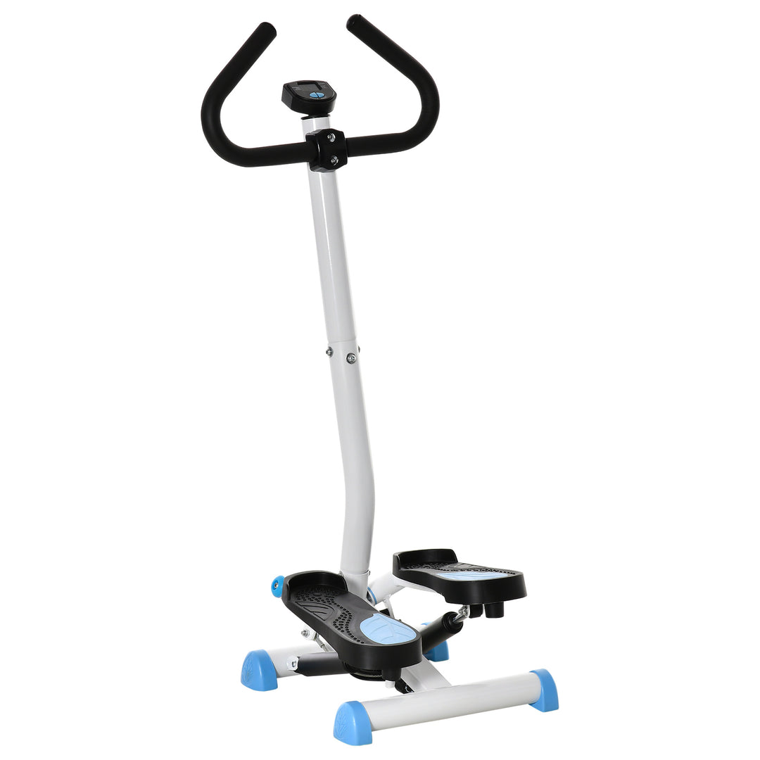 Soozier Twist Stepper Exercise Machine with Adjustable Resistance, LCD Screen - White & Green