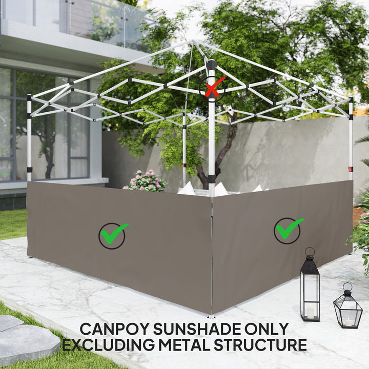 Outsunny Canopy Sidewalls for 10' x 10' or 10' x 20' Pop up Canopy, 2 PCS Canopy Half Walls Only, Grey
