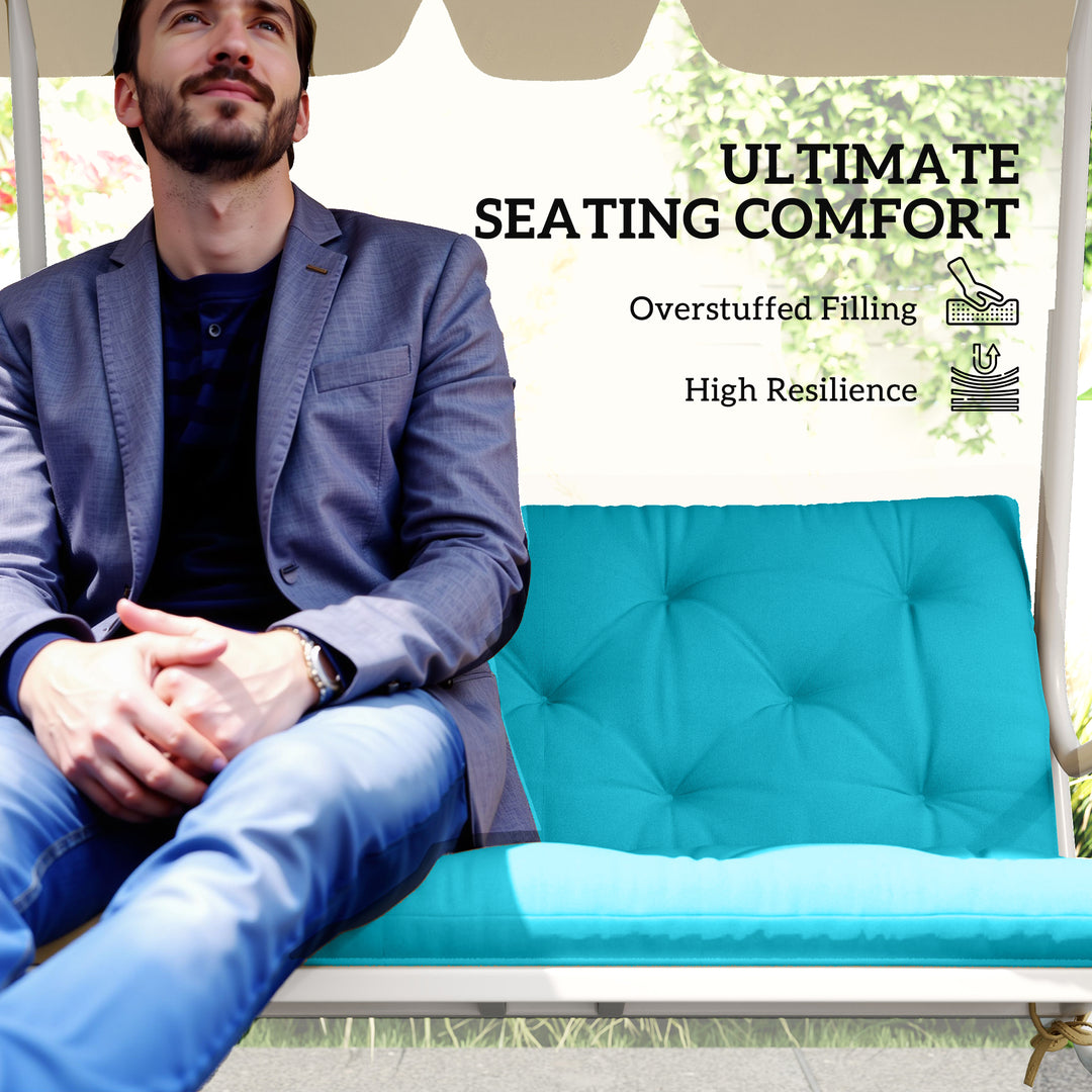 Outsunny Porch Swing Cushion Garden Bench Cushion with Backrest, Non-Slip 2-seater Soft Pad, Swing Chair Mat Replacement for Indoor and Outdoor, 39.4" x 38.6", Wine Red