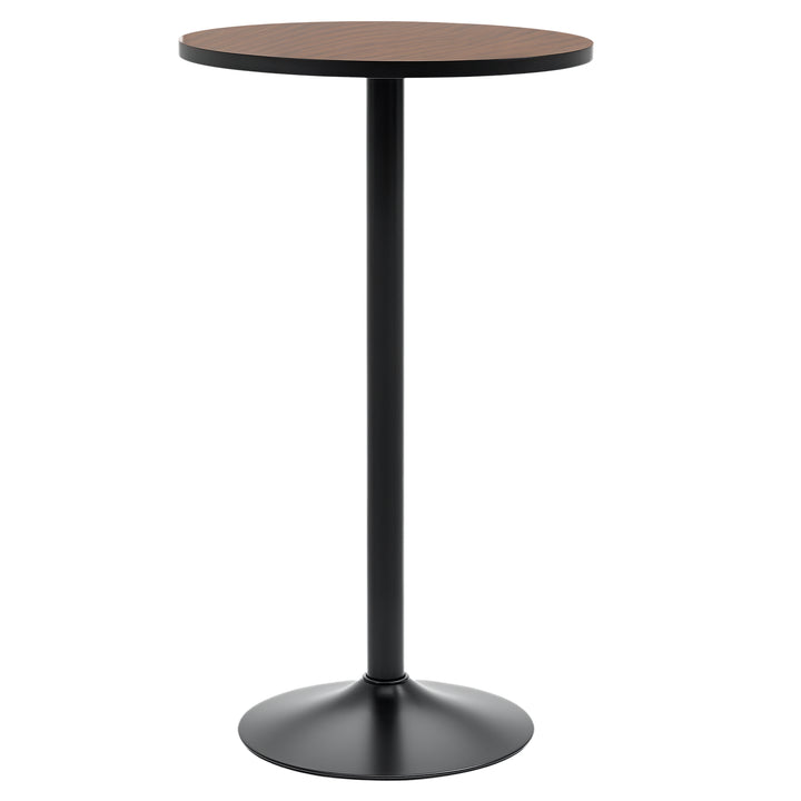 HOMCOM Round Bar Table 41 Inch Height, Industrial High Bistro Table with Metal Base and Elm Wood Top, Bar Height Table for Kitchen, Pub, Breakfast Area
