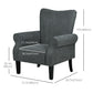 HOMCOM Fabric Armchair, Modern Accent Chair with Wood Legs for Living Room, Bedroom, Home Office, Beige