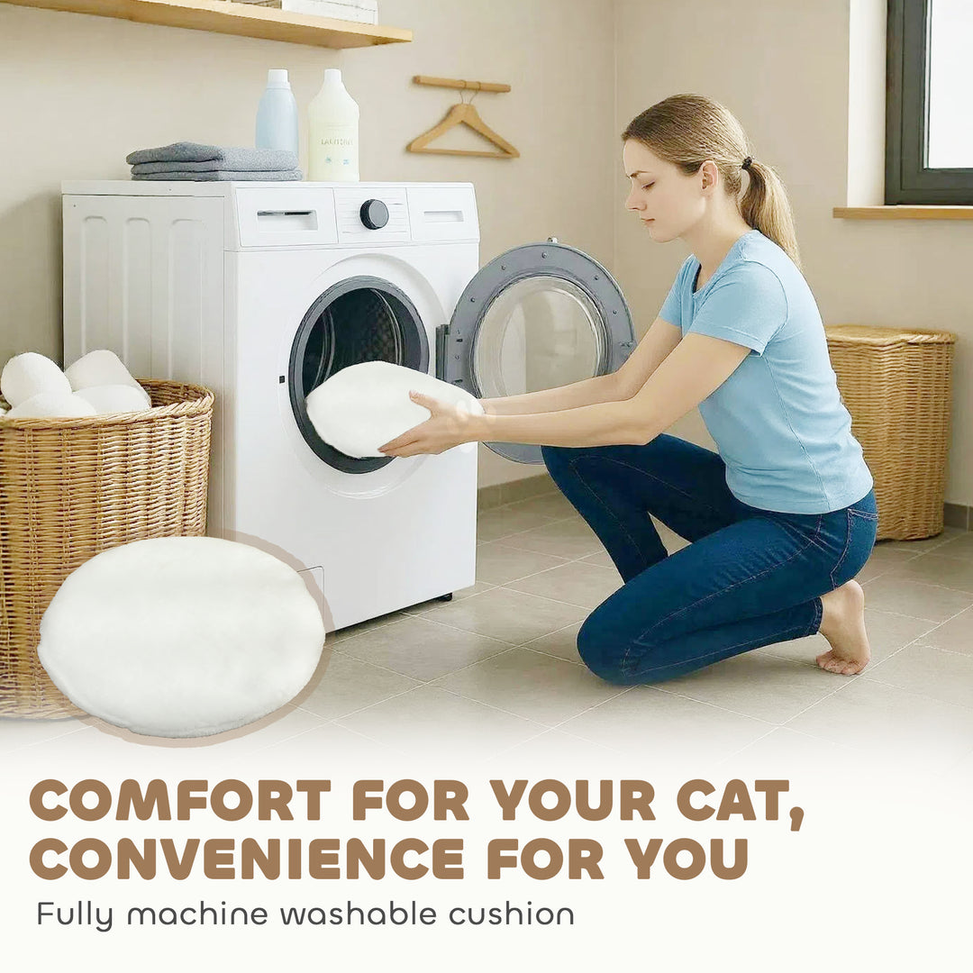 PawHut 40" Real Wood Cat Tree, Cat Tower for Indoor Large Adult Cats with Scratching Posts, Condo, Perch, Washable Cushion,