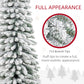 HOMCOM 6 Ft Snow-Flocked Artificial Christmas Tree, Slim Pencil Xmas Tree with Realistic Branches, Metal Base, Green