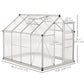 Outsunny 6' x 10' x 6.6' Polycarbonate Greenhouse, Walk-In Green House Kit Garden, Plants Grow, Galvanized Sheet Aluminum Frame with Rain Gutter, Vents and Sliding Door, Green
