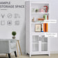 HOMCOM Multifunctional Storage Cabinet Bookcase with Adjustable Shelves Display Rack for Study, Kitchen, Living Room, White