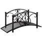 Outsunny Garden Bridge 3.3FT, Decorative Classic Backyard Pond Bridge with Safety Railings Brown