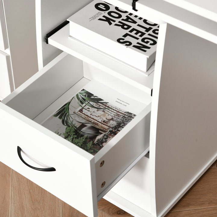 HOMCOM Computer Desk with Keyboard Tray, CPU Stand, Writing Desk with Drawers, Workstation for Home Office, Black