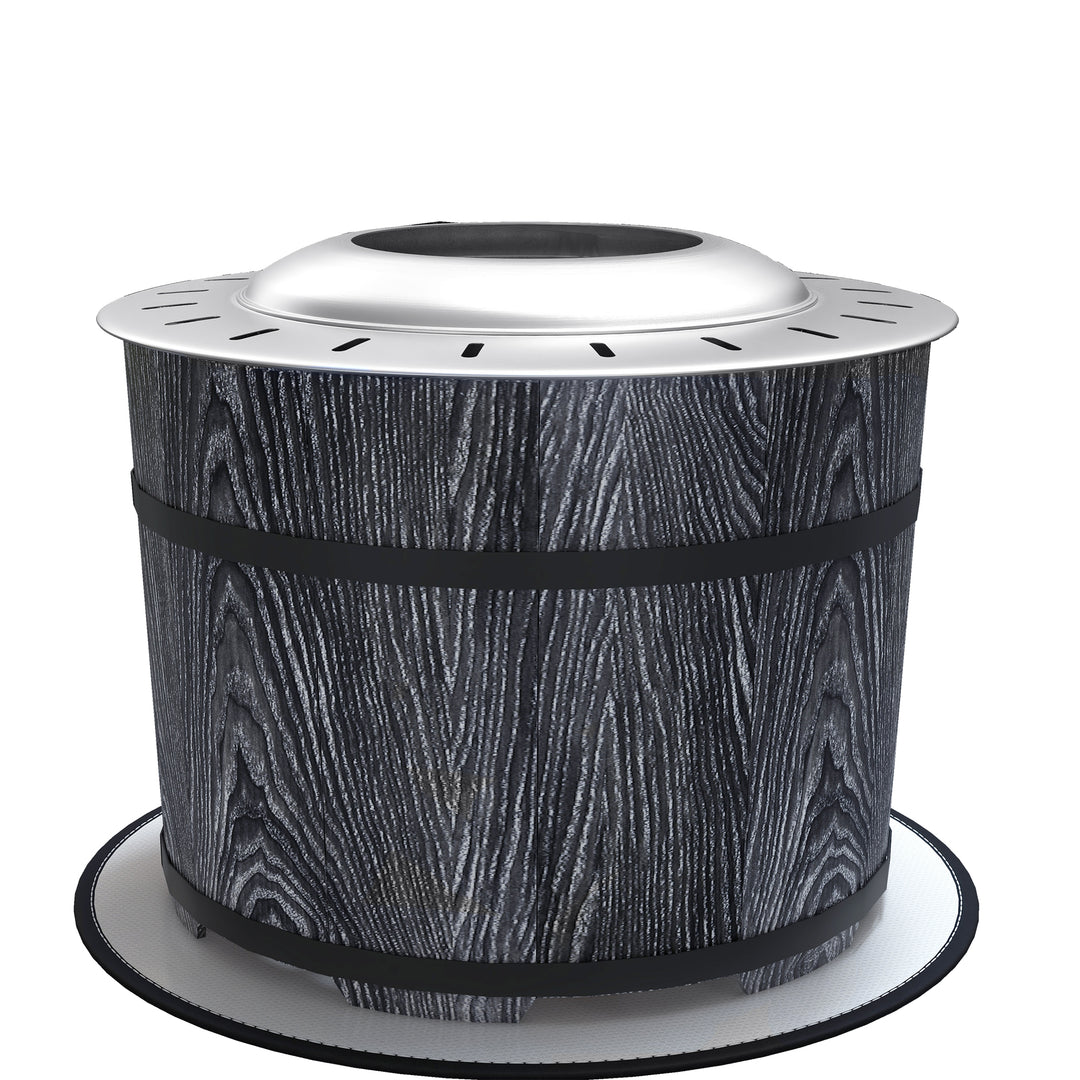 Outsunny Smokeless Fire Pit, Portable Camping Bonfire Stove with Mat for Backyard Patio Picnic, Magnesium Oxide, Black