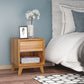 HOMCOM Bedside Table for Bedroom, Nightstand with Drawer and Shelf, Modern Side End Table, Walnut Brown