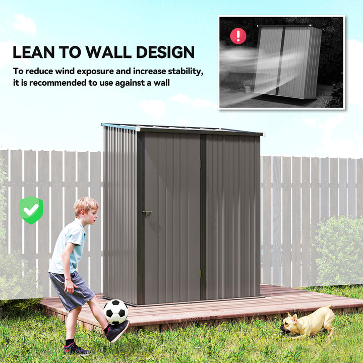 Outsunny 5' x 3' Outdoor Storage Shed, Steel Garden Shed with Single Lockable Door, Tool Storage Shed for Backyard, Black