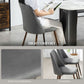 HOMCOM Upholstered Dining Chairs Set of 4, Velvet Accent Chair with Back and Wood-grain Steel Leg for Kitchen, Grey