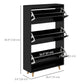 HOMCOM Slim Shoe Storage Cabinet with 3 Flip Drawers and Adjustable Shelves, Shoe Cabinet for 18-24 Pairs, White