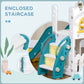 Qaba 4 in 1 Toddler Slide with Basketball Hoop, Climber, Telescope, Storage Basket, for 1-3 Years Kids Indoor Use, Yellow