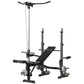 Soozier Press Bench, Heavy Duty Multiple Function Workout Adjustable Bench with Preacher Curl, Leg Developer