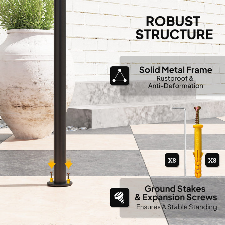 Outsunny 8' x 5' Outdoor Grill Gazebo, Double Tiered Barbecue Grill Gazebo Shelter with 2 Side Shelves, Hooks, Beige