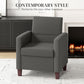 HOMCOM Fabric Accent Chair, Modern Armchair with Seat Cushion and Non-Slip Pads for Living Room, Bedroom, Light Brown