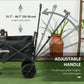 Outsunny Steel Frame Folding Garden Cart, Collapsible Wagon Cart with Removable Canopy, Telescopic Handle and Carrying Bag