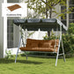 Outsunny 4-Piece Back and Seat Cushion Pillows Replacement and Pillows, Patio Chair Cushions Set with Ties, Tan