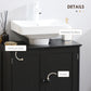 HOMCOM Under Sink Bathroom Cabinet with 2 Doors and Shelf, Pedestal Sink Bathroom Vanity Furniture, White