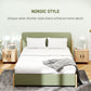 HOMCOM Nightstand Set of 2, Side Table with Shutter Doors, Sofa End Table with Steel Frame, for Bedroom, Living Room, Oak