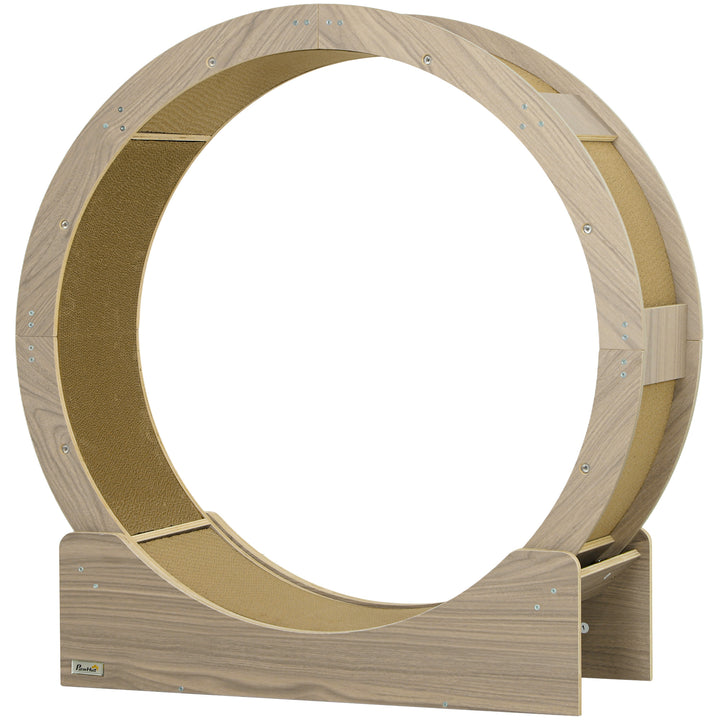 PawHut 36" Cat Wheel for Indoor Cats with Brake, Scratching Pads, Oak