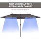 Outsunny 15' Double-Sided Patio Umbrella Parasol Sun Shelter Canopy Shade Grey
