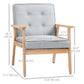 HOMCOM Mid-Century Accent Chair Modern Fabric Upholstered Tufted Back Lounge Sofa Seat - Grey