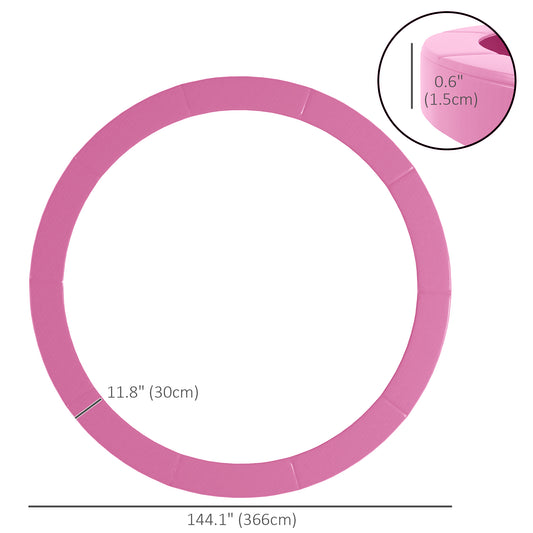 Soozier 12FT Trampoline Spring Cover, Trampoline Pad Replacement, Waterproof and Tear-Resistant, All-Weather Trampoline Accessories, Pink