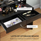 HOMCOM Vanity Table, Makeup Dressing Table with LED Lighting Mirror, Drawers, for Bedroom, Black