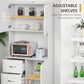 HOMCOM Freestanding Kitchen Buffet with Hutch Storage Organizer with 2 Door Cabinets, 3 Drawers and Open Countertop, Adjustable Shelf for Dining Room Pantry, White