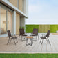 Outsunny Outdoor Wicker Dining Chair Set of 4, Rattan Foldable Chair with Steel Frame for Garden, Backyard, Porch, Brown