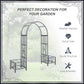 Outsunny 7FT Metal Garden Arch with 2 Planter Boxes, Decorative Outdoor Walkway Arbor for Climbing Vine Plants for Patio Backyard Lawn Party Ceremony, Dark Grey