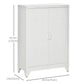 HOMCOM Metal Storage Cabinet, Industrial Sideboard Buffet Cabinet with 2 Louvered Doors, Adjustable Shelves, Grey
