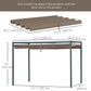 Outsunny Pergola Canopy, Retractable Sun Shade Cover for 10' x 7' Pergola, UV30+ Protected, Cream White