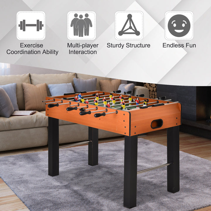 Soozier Foosball Table, 48" Wooden Soccer Game Table, with 8 Rods, 2 Balls Suit for 4 Players for Arcades, Pub, Game Room