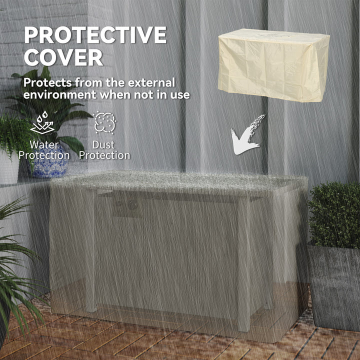 Outsunny 50,000 BTU Gas Fire Pit Table with Cover and Glass Screen, Grey