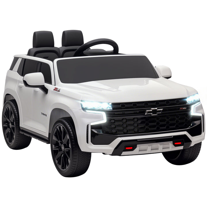 Aosom Licensed Chevrolet Tahoe Kids Ride on Car, 12V 7AH Toddler Electric Car with Parent Remote Control, 3 Speeds, Spring Suspension, LED Light, Horn, Music, Black