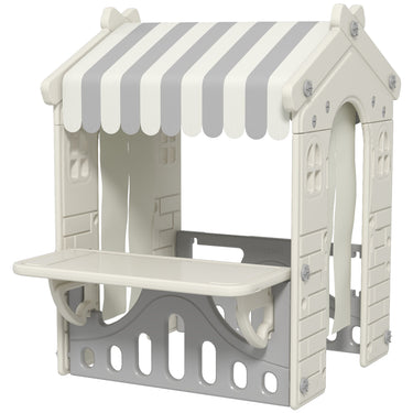 Qaba Kids Playhouse, Indoor Sleek Play House Cottage Pretend Role Games, with Arched Doors, for Ages 1-6 Years