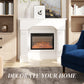 HOMCOM Baroque Fireplace Mantle, Freestanding Fireplace Surround for Electric Fireplaces, 43.25 Inch x 42.75 Inch, White